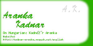 aranka kadnar business card